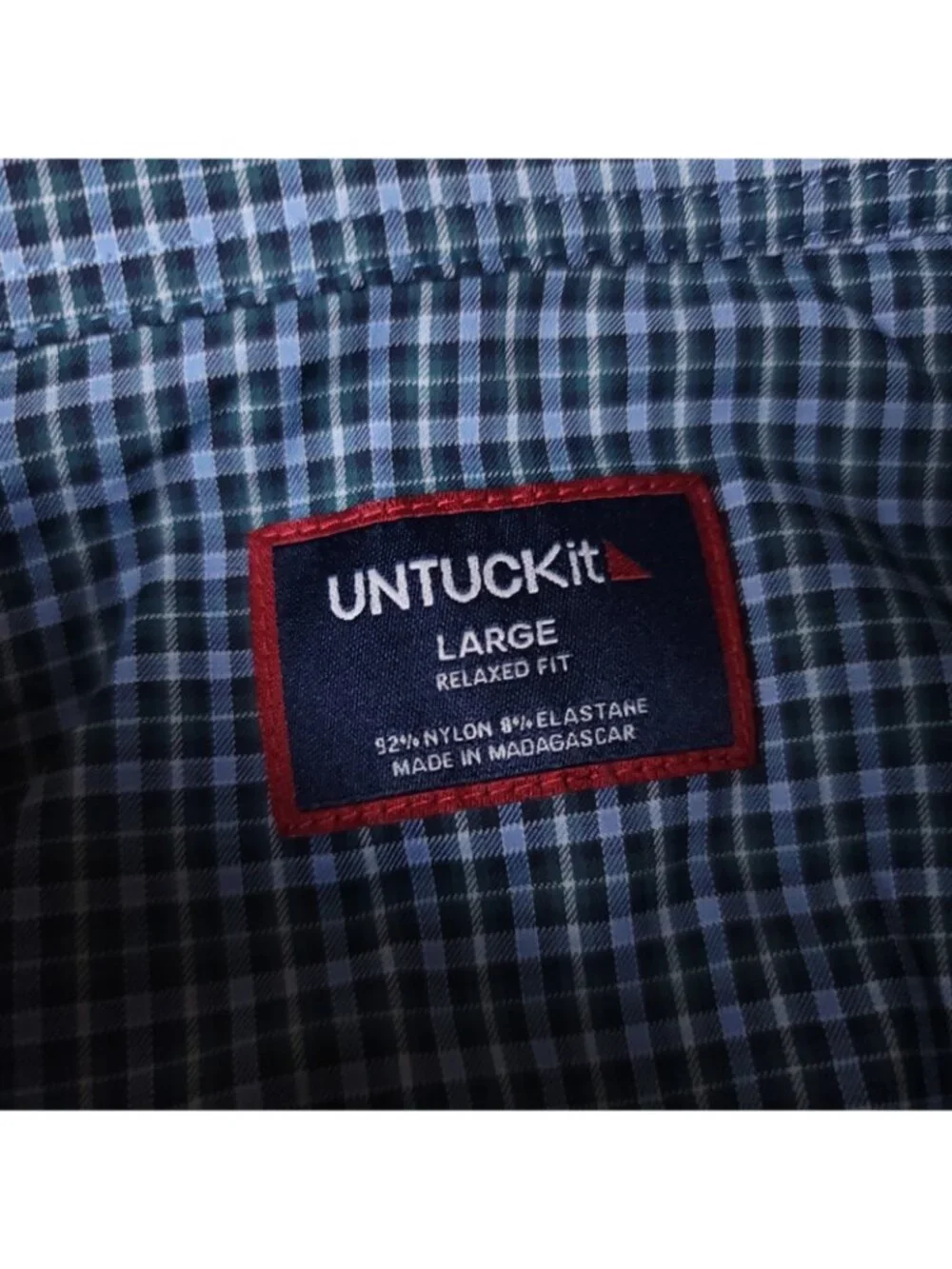 UNTUCKit Delune Shirt Mens L Large Relaxed Blue Button Long Sleeve